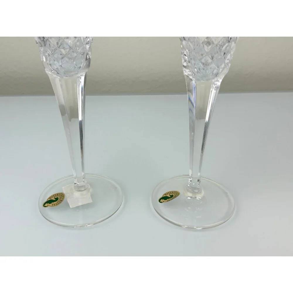 2 Waterford Crystal Millennium Wheat PROSPERITY Toasting Champagne Flutes 9.25" - Picture 11 of 16